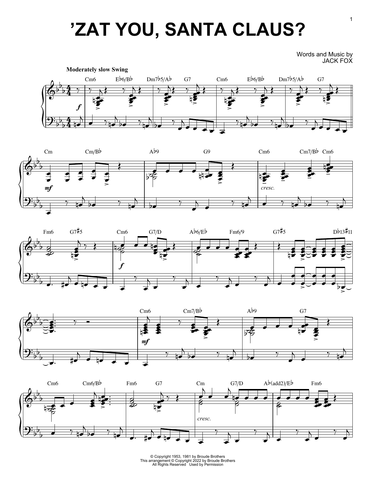 Produktbild zu: 'Zat You, Santa Claus? [Jazz version] (arr. Brent Edstrom)