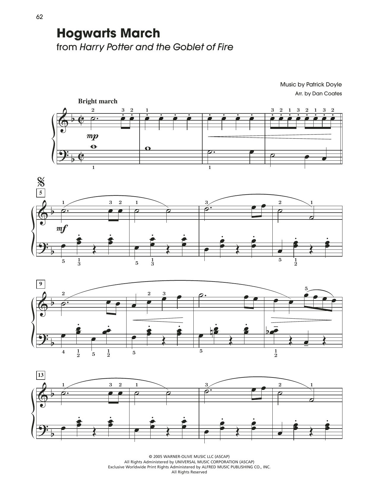 Product picture to: Hogwarts' March (from Harry Potter) (arr. Dan Coates)