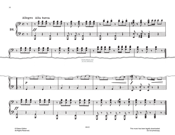 Product picture to: Allegro - Alla Turca In A Minor (No.26 from 'Melodische Übungsstücke Op.149')