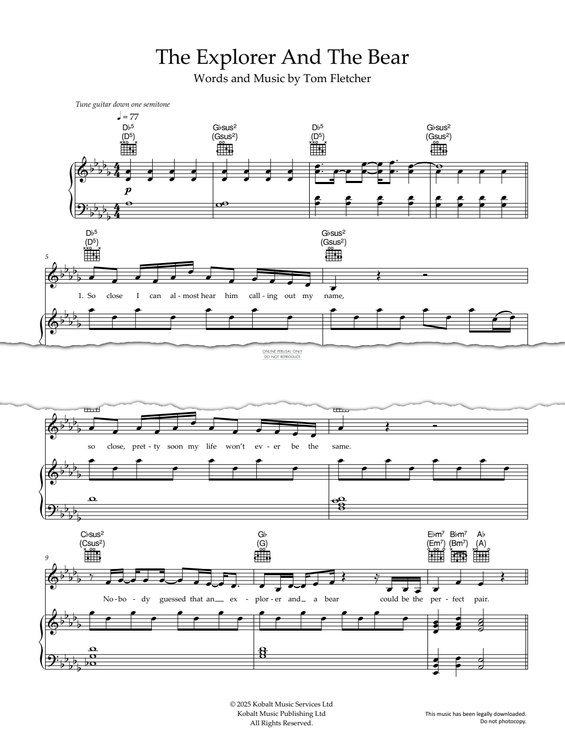 Produktgalerie: Seite 1 von 1 The Explorer And The Bear, Tom Fletcher, Gesang, Gitarre, Klavier