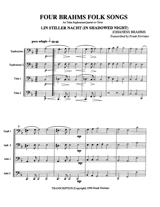 Product picture to: Four Brahms Folk Songs Johannes Brahms