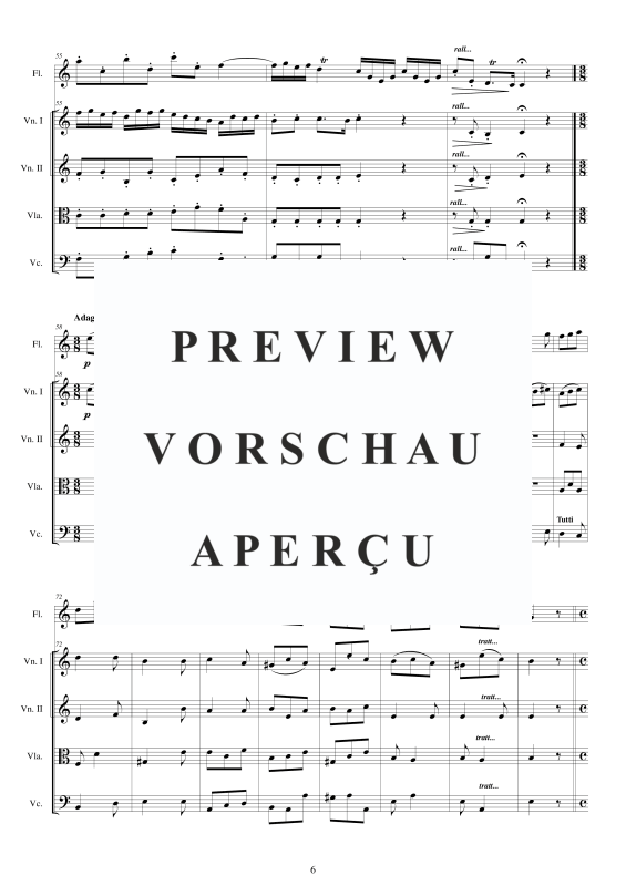 Produktgalerie: Seite 7 von 11 Concerto No.12 to 5 in C-Dur Op.5, , Querflöte Solo und Streicher Ensemble