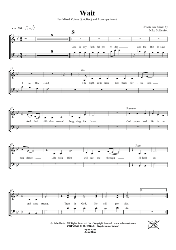 gallery: Wait, , Gemischter Chor SAM/Solo opt. und Klavier