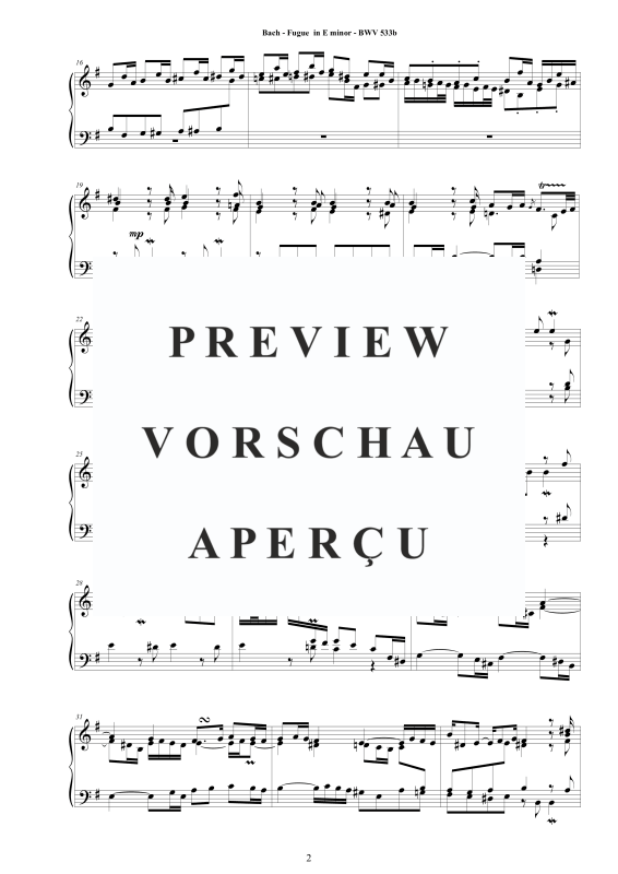 Produktgalerie: Seite 3 von 4 Fuge in E-Moll BWV 533b, , Klavier Solo