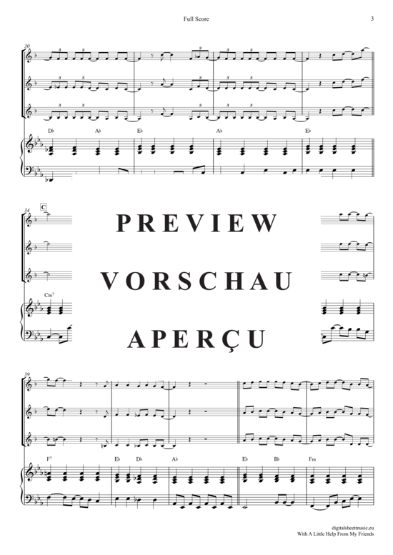 Produktgalerie: Seite 4 von 18 With a little help from my friends , Beatles, The, (Trompeten Trio + Klavier)