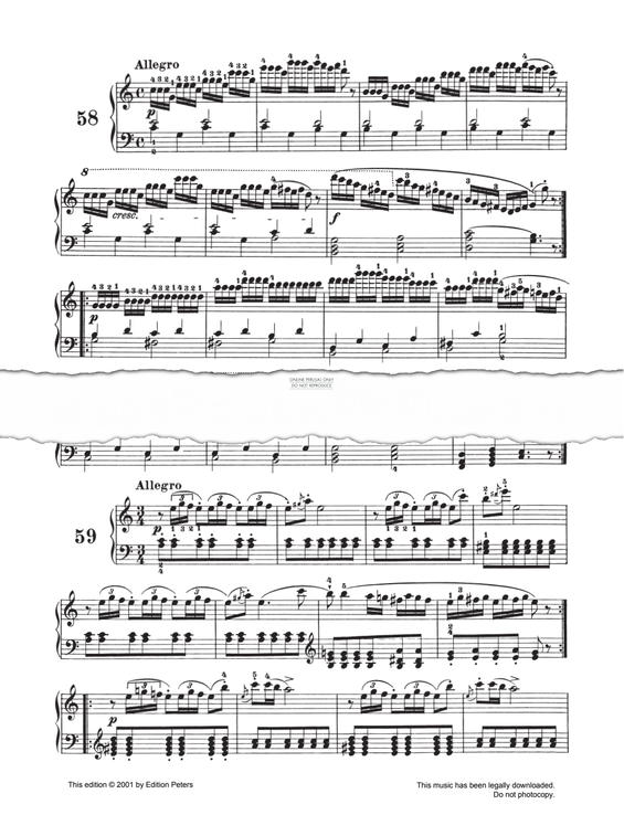 Produktgalerie: Seite 1 von 1 Allegro Op. 139 No. 58, Carl Czerny, Klavier
