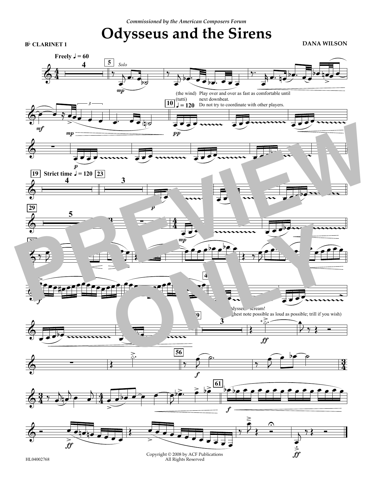 Produktbild zu: Odysseus and the Sirens - Bb Clarinet 1