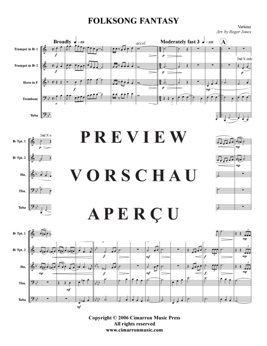 Produktgalerie: Seite 2 von 21 Folksong Fantasy , , (Blechbläserquintett)