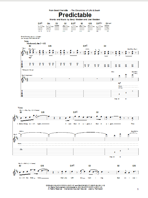Produktgalerie: Seite 1 von 1 Predictable, Good Charlotte, Gitarre