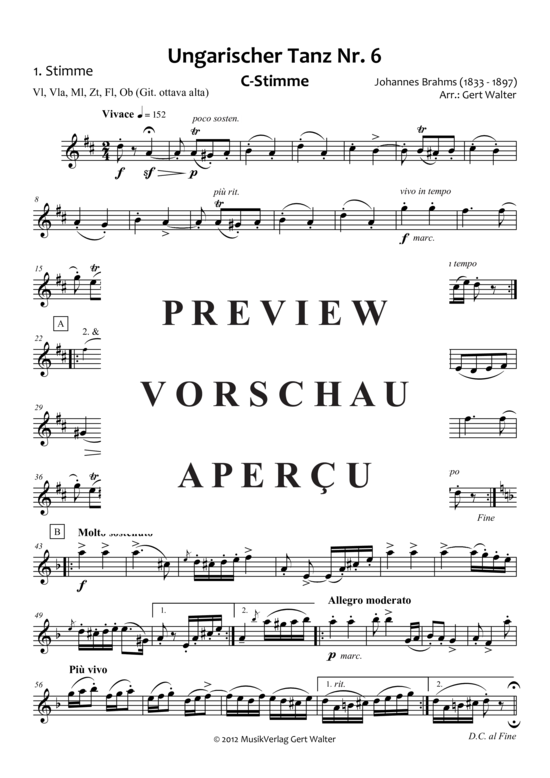 gallery: Ungarischer Tanz Nr. 6 , , (Quintett flexible Besetzung)