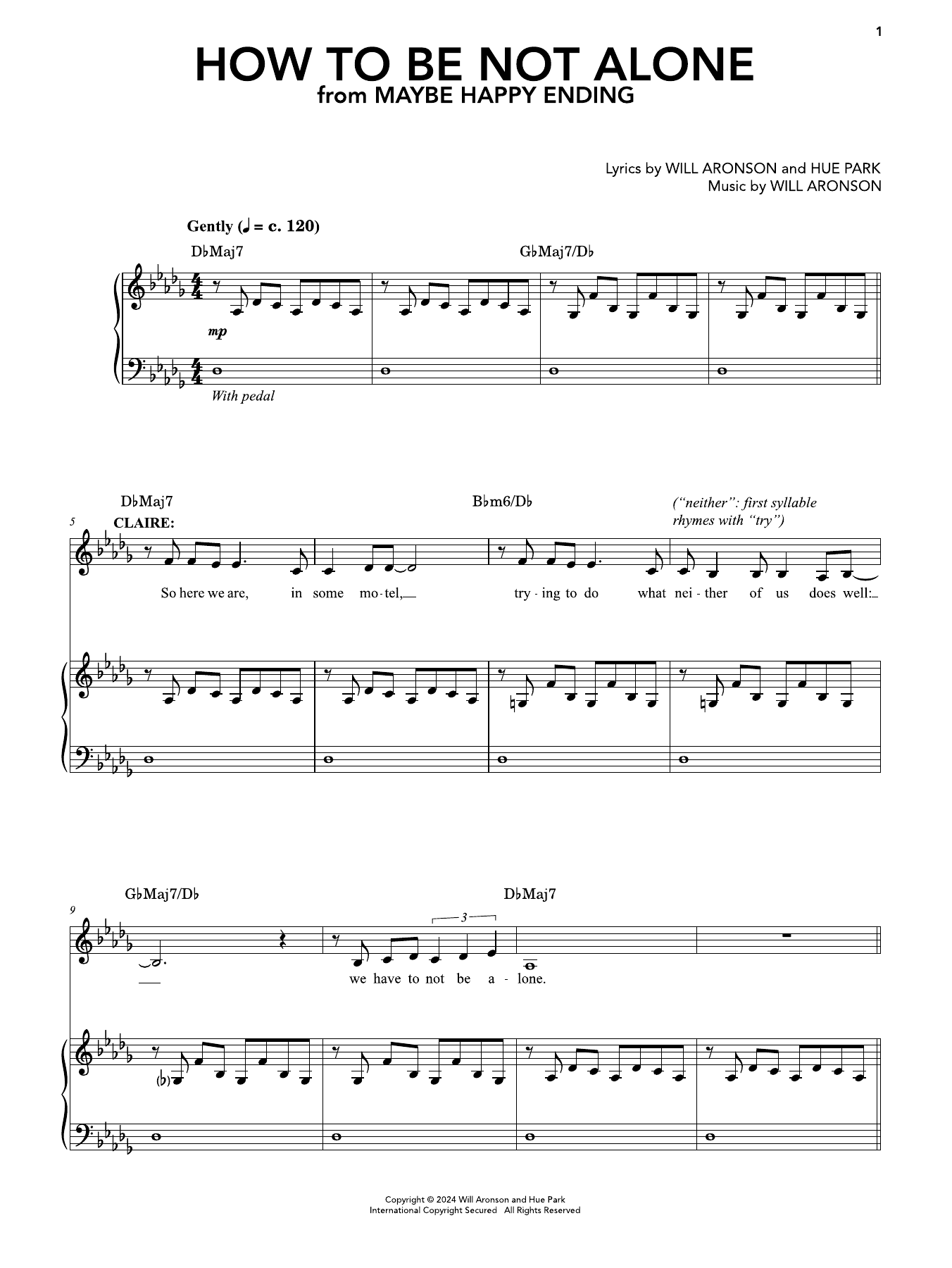 Produktgalerie: Seite 1 von 1 How Not To Be Alone (from Maybe Happy Ending), Hue Park & Will Aronson, Gesang, Klavier