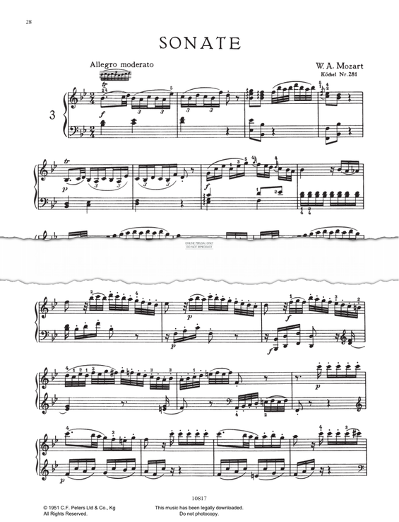 Produktgalerie: Seite 1 von 1 Piano Sonata No. 3 In Bb Major K281, Wolfgang Amadeus Mozart, Klavier