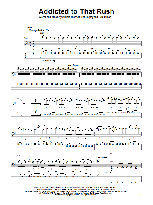 Produktgalerie: Seite 1 von 1 Addicted To That Rush, Mr. Big, E-Bass