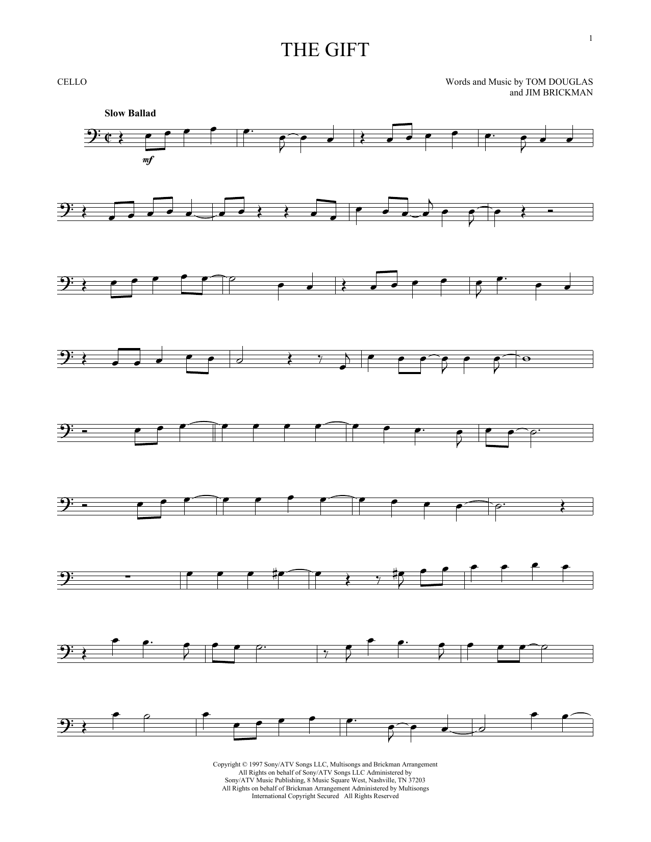 Produktgalerie: Seite 1 von 1 The Gift, Jim Brickman, Violoncello
