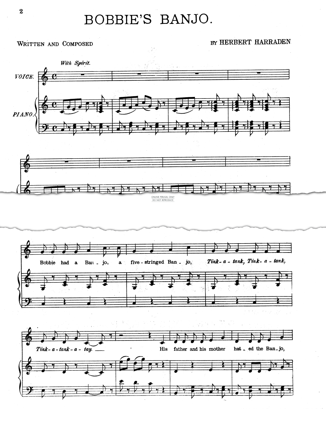 Produktgalerie: Seite 1 von 1 Bobbie's Banjo, Herbert Harraden, Gesang, Klavier