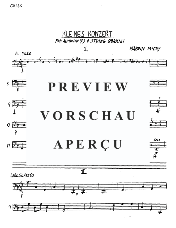 Produktgalerie: Seite 11 von 11 Kleines Konzert, , Alphorn in F und Streicher Quartett - Einzelstimmen