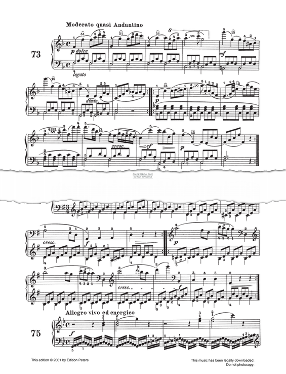 Produktgalerie: Seite 1 von 1 Allegro Vivo ed Energico Op. 139 No. 75, Carl Czerny, Klavier