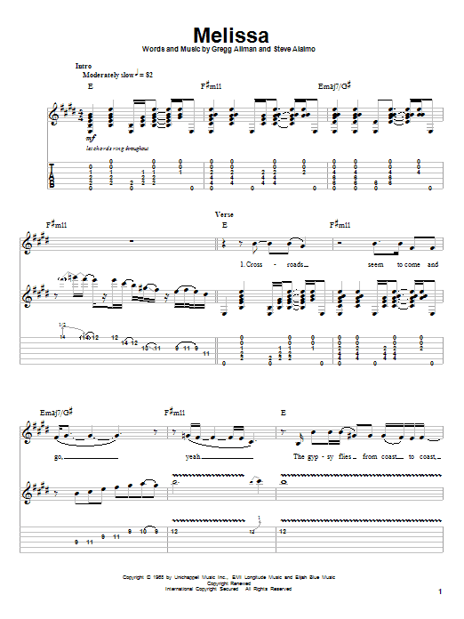 Produktgalerie: Seite 1 von 1 Melissa, Allman Brothers Band, Gitarre