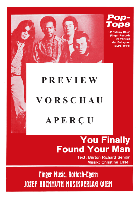 Produktgalerie: Seite 2 von 3 You Finally Found Your Man , Pop Tops, Klavier und Gesang