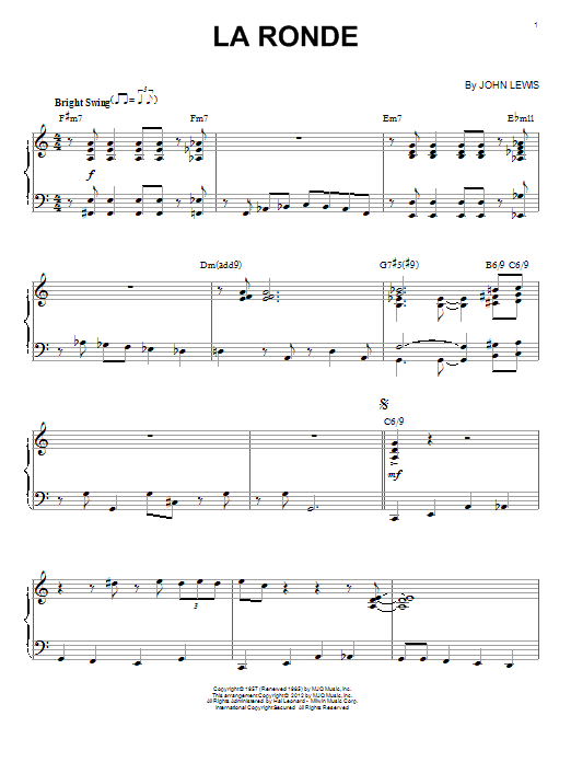 Product gallery: Page 1 of 1 La Ronde (arr. Brent Edstrom), Modern Jazz Quartet
