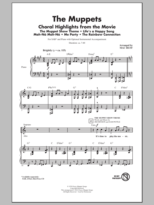 Produktbild zu: The Muppets (Choral Highlights)