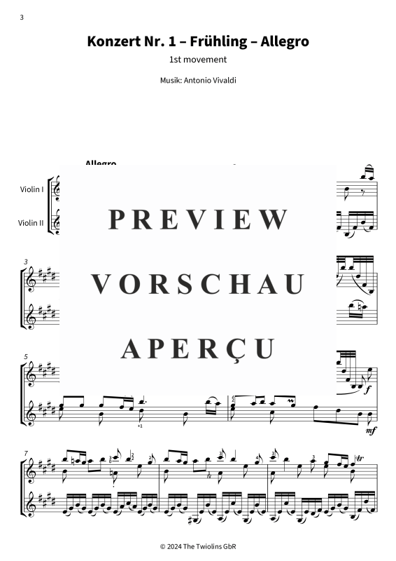 gallery: Die vier Jahreszeiten - arrangiert für zwei Violinen, The Twiolins, (Geige)
