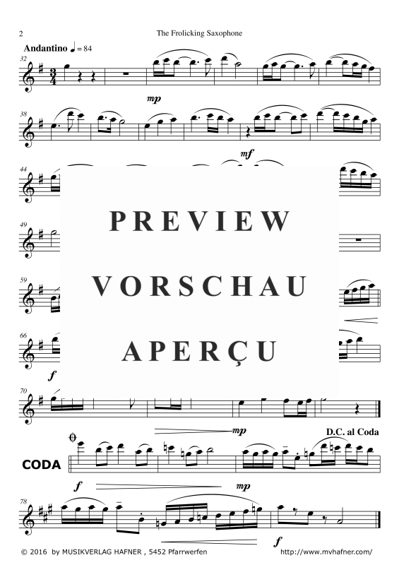 Product gallery: Page 9 of 9 The Frolicking Saxophone, , (alto saxophone and piano)