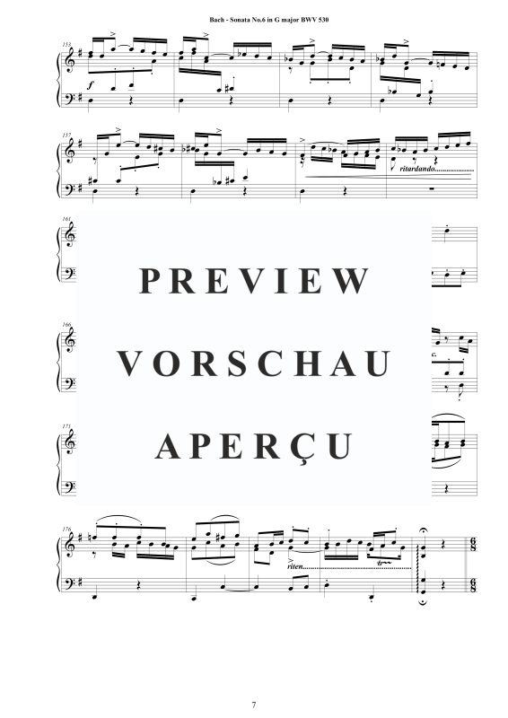 Product gallery: Page 8 of 11 Sonata No.6 in G-Dur BWV 530, , Harpsichord/Solo Piano