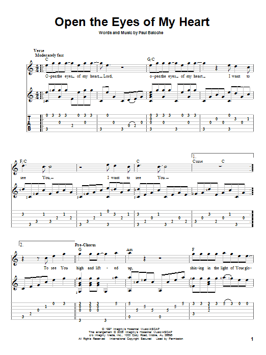 Produktgalerie: Seite 1 von 1 Open The Eyes Of My Heart, Paul Baloche, Gitarre