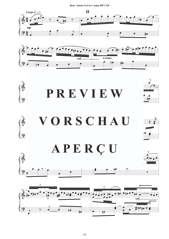 Product gallery: Page 11 of 11 Sonata No.5 in C-Durr BWV 529, , Harpsichord/Solo Piano