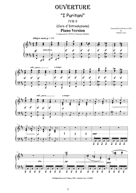 Produktgalerie: Seite 1 von 11 Ouverture from (I Puritani), , Klavier Solo