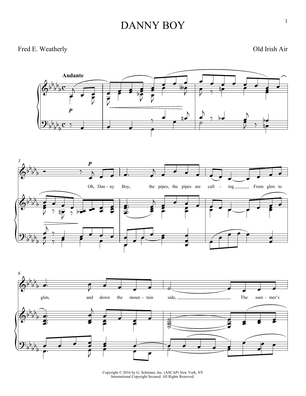 Produktgalerie: Seite 1 von 1 Danny Boy, Traditional Irish, Gesang, Klavier