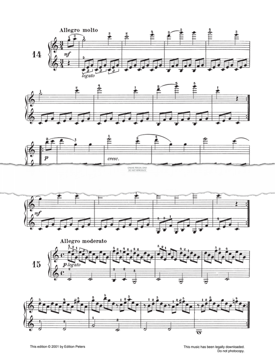 Produktgalerie: Seite 1 von 1 Allegro Moderato Op. 139 No. 15, Carl Czerny, Klavier
