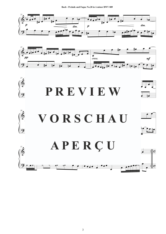 Product gallery: Page 4 of 7 Prelude and Fugue No. 20 in A minor BWV 889, , Solo Piano