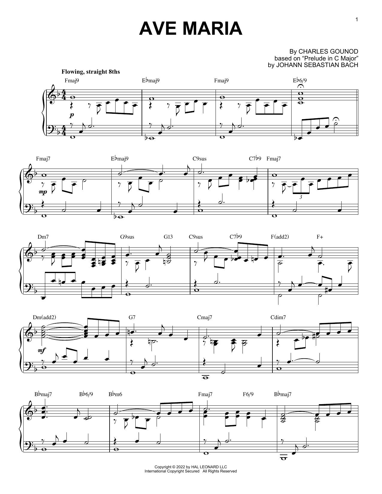 Produktgalerie: Seite 1 von 1 Ave Maria [Jazz version] (arr. Brent Edstrom), Johann Sebastian Bach, Klavier