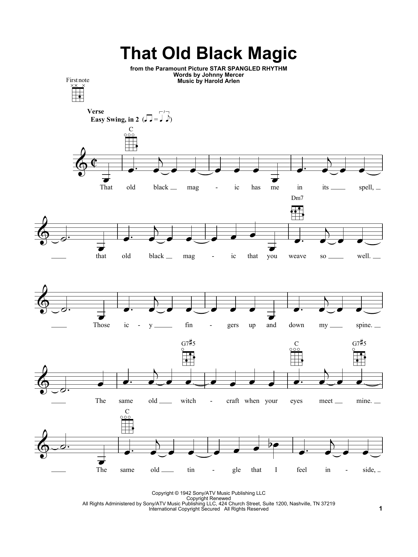 Product gallery: Page 1 of 1 That Old Black Magic, Harold Arlen