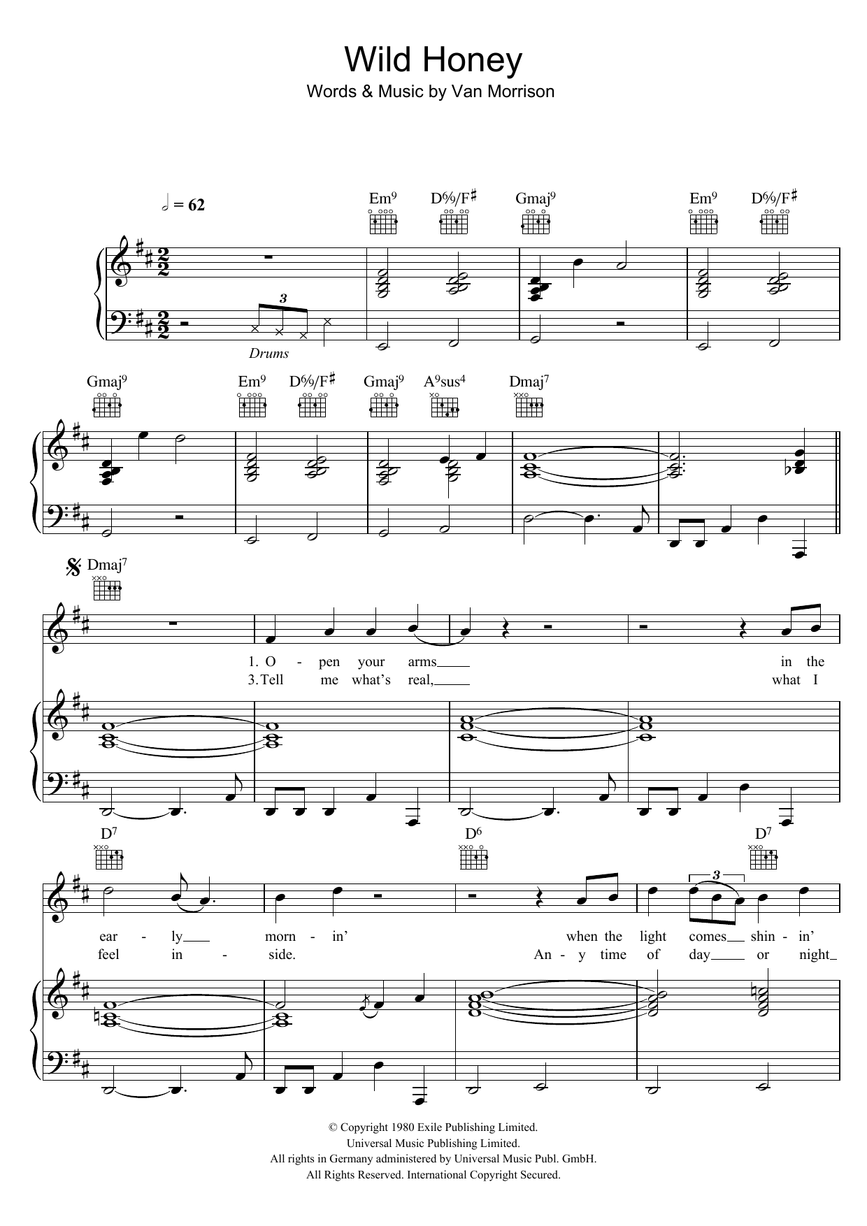 Produktgalerie: Seite 1 von 1 Wild Honey, Van Morrison, Gesang, Gitarre, Klavier