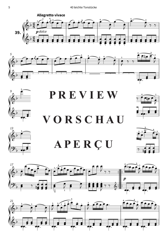 Product gallery: Page 8 of 11 40 leichte Tonstücke - op. 803, Werke 37 - 40 , , Piano Solo