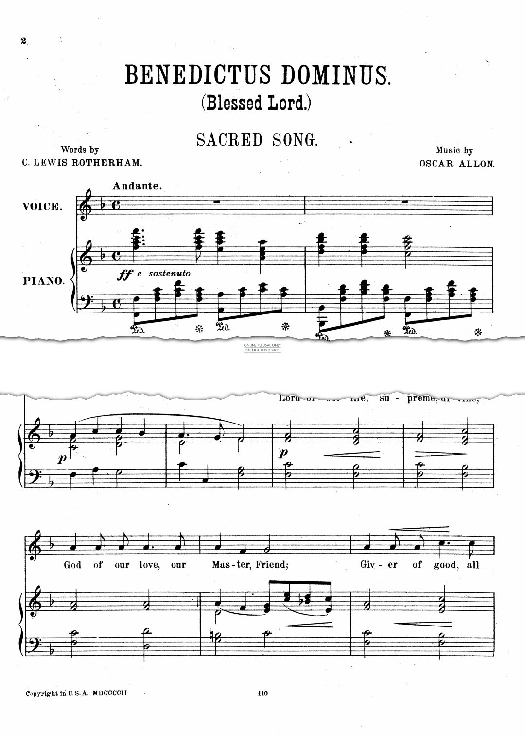 Product gallery: Page 1 of 1 Benedictus Dominus, Oscar Allon