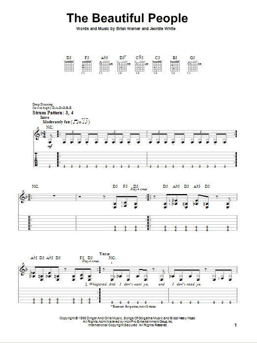 Produktgalerie: Seite 1 von 1 The Beautiful People, Marilyn Manson, Gitarre