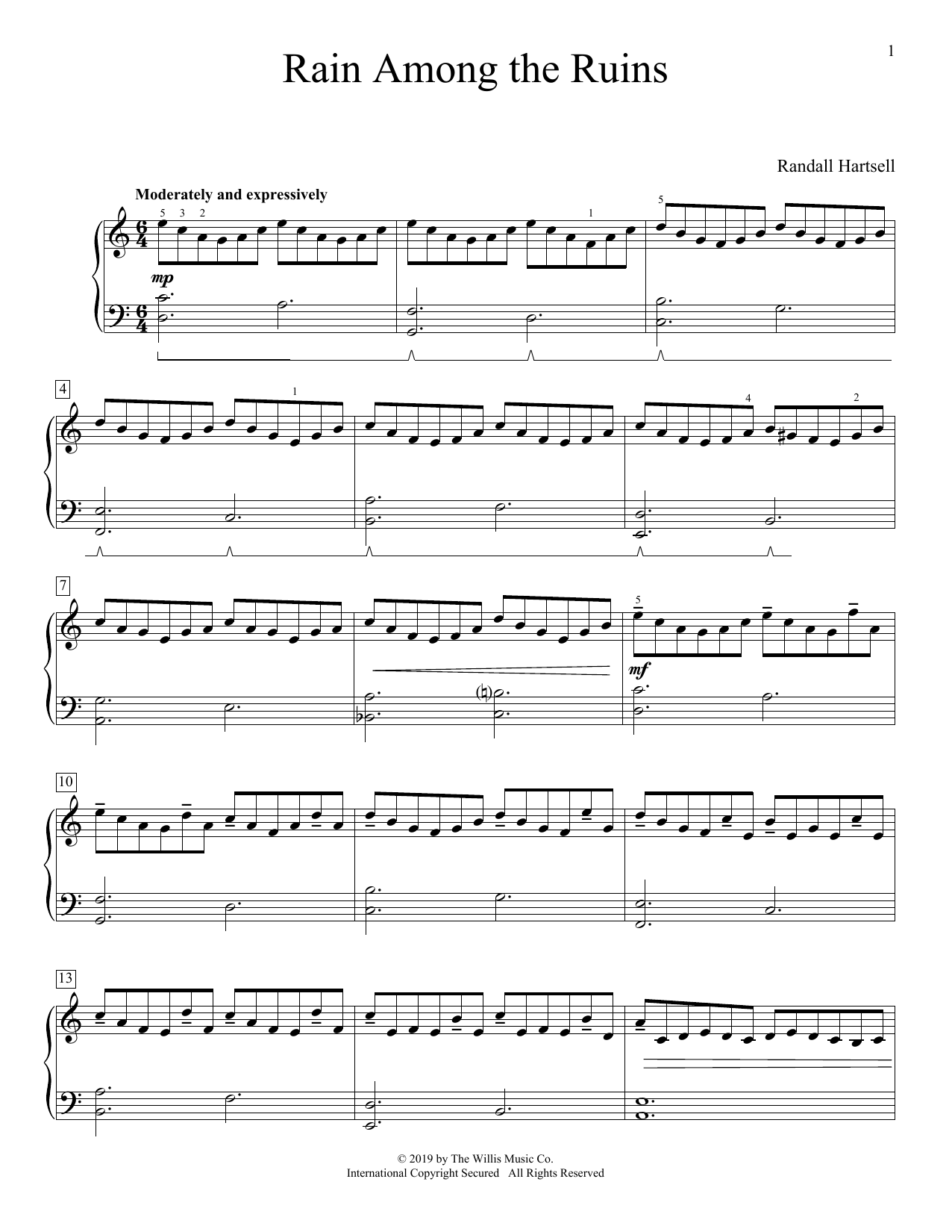 Produktgalerie: Seite 1 von 1 Rain Among The Ruins, Randall Hartsell, Klavier