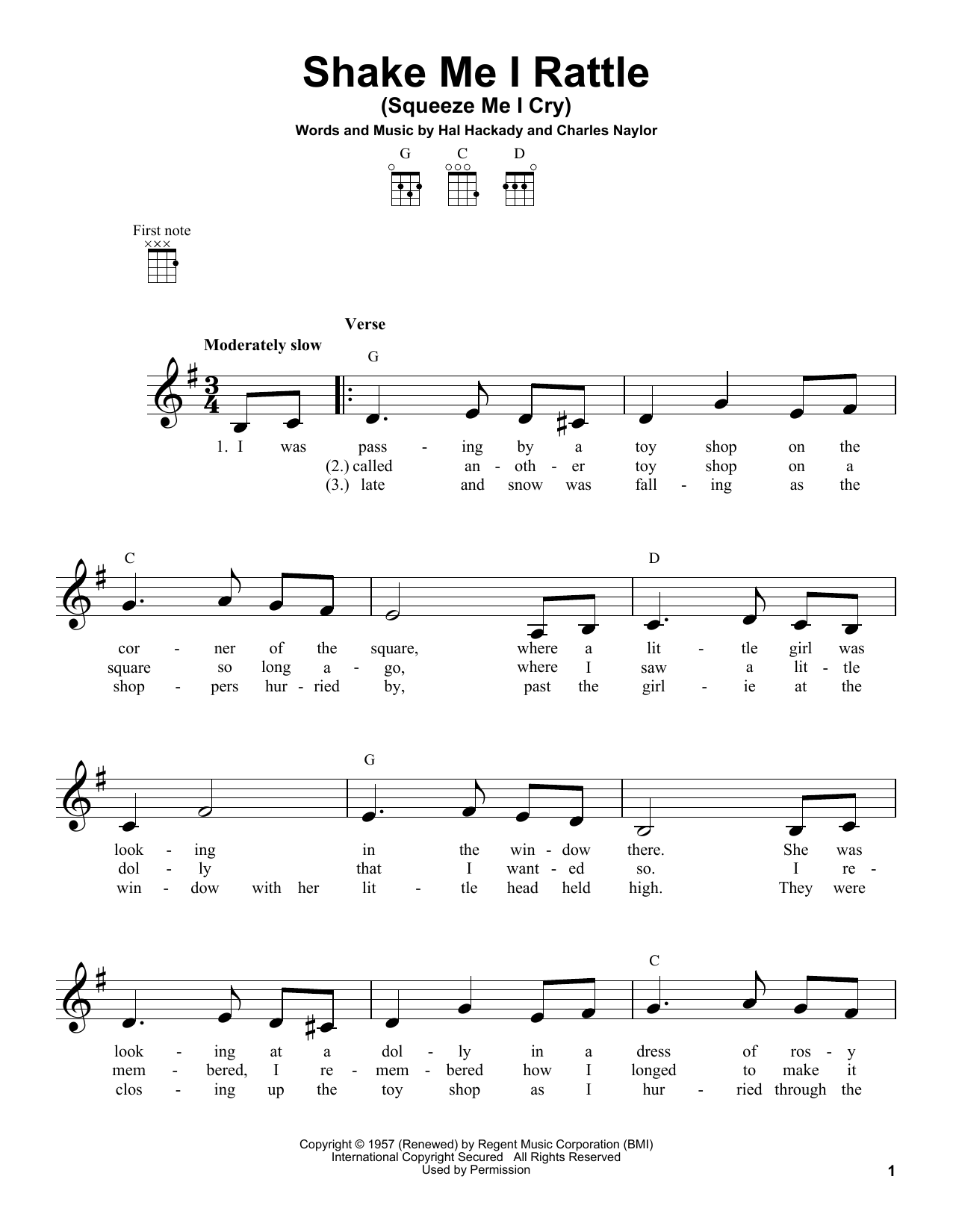 Product gallery: Page 1 of 1 Shake Me I Rattle (Squeeze Me I Cry), Hal Hackady