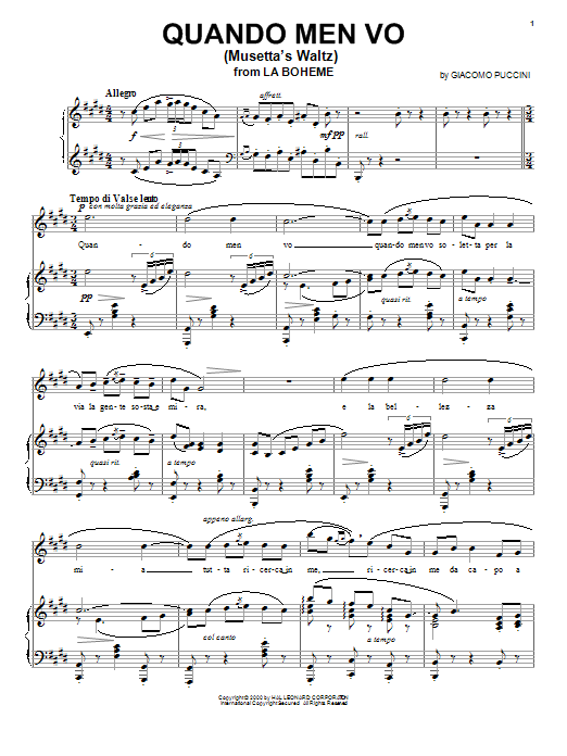 Produktbild zu: Quando Men Vo (Musetta's Waltz)