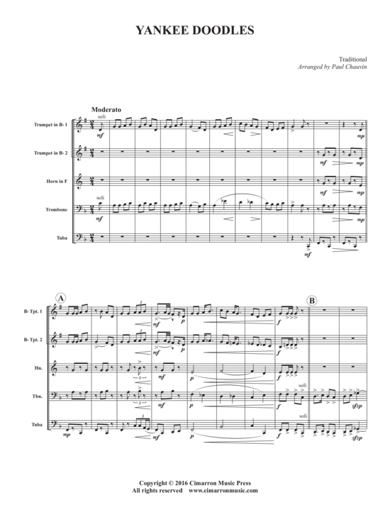 Produktbild zu: Yankee Doodles Traditional (arr. Paul Chauvin)
