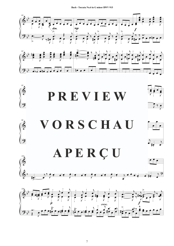 Produktgalerie: Seite 8 von 11 Toccata Nr. 6 G-Moll BWV 915, , Cembalo/Klavier Solo