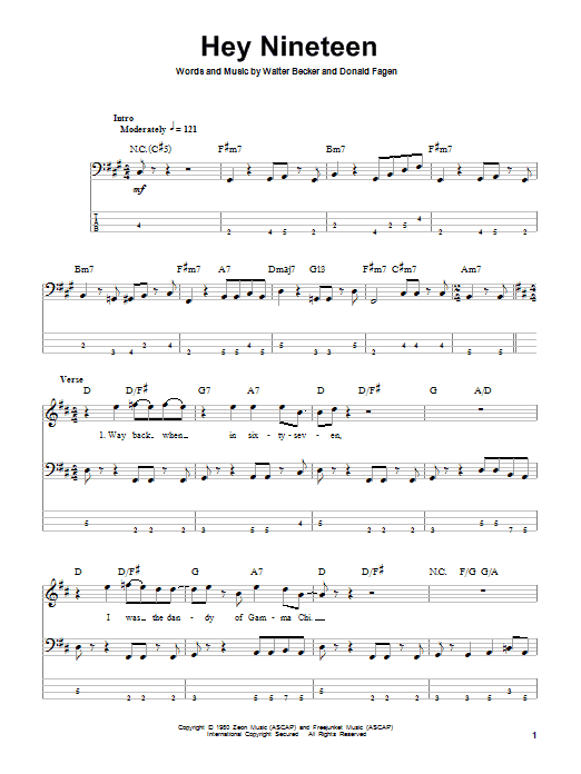 Produktgalerie: Seite 1 von 1 Hey Nineteen, Steely Dan, E-Bass