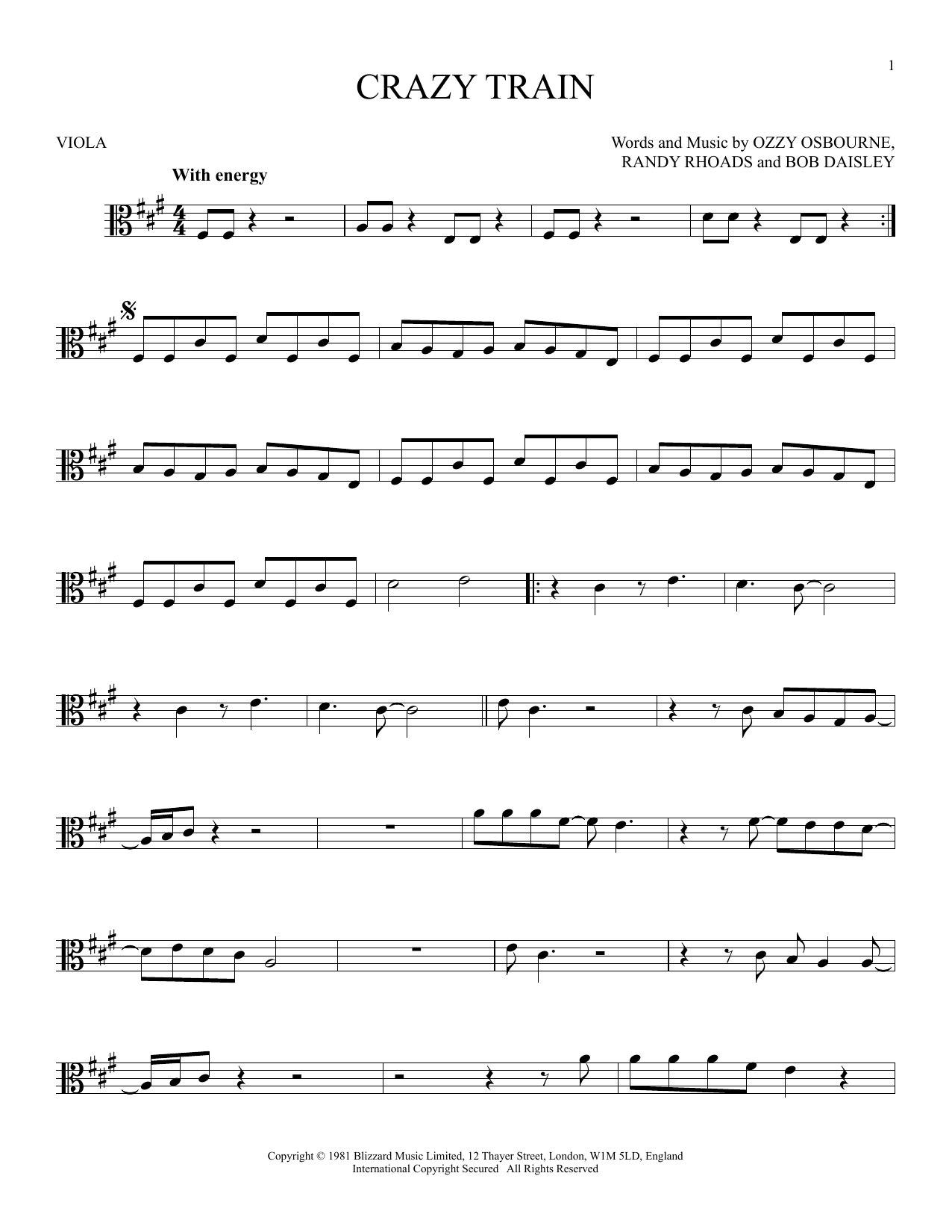 Product gallery: Page 1 of 1 Crazy Train, Ozzy Osbourne