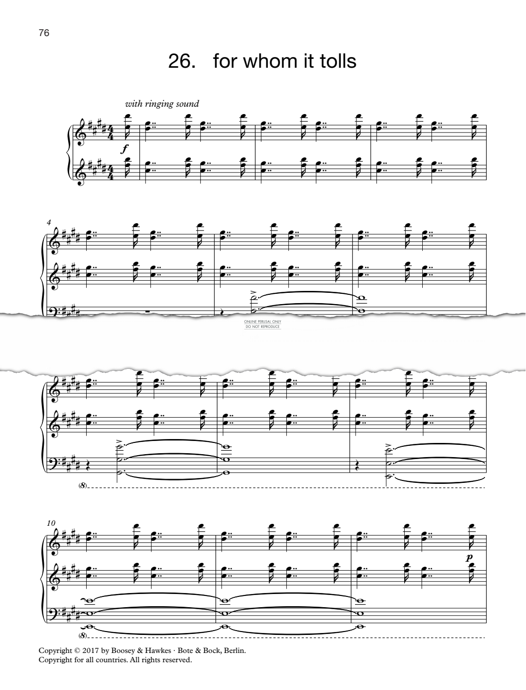 Produktgalerie: Seite 1 von 1 For Whom It Tolls, Elena Kats-Chernin, Klavier