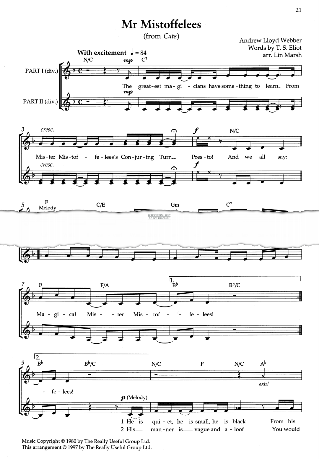 Produktbild zu: Mr. Mistoffelees (from 'Cats')