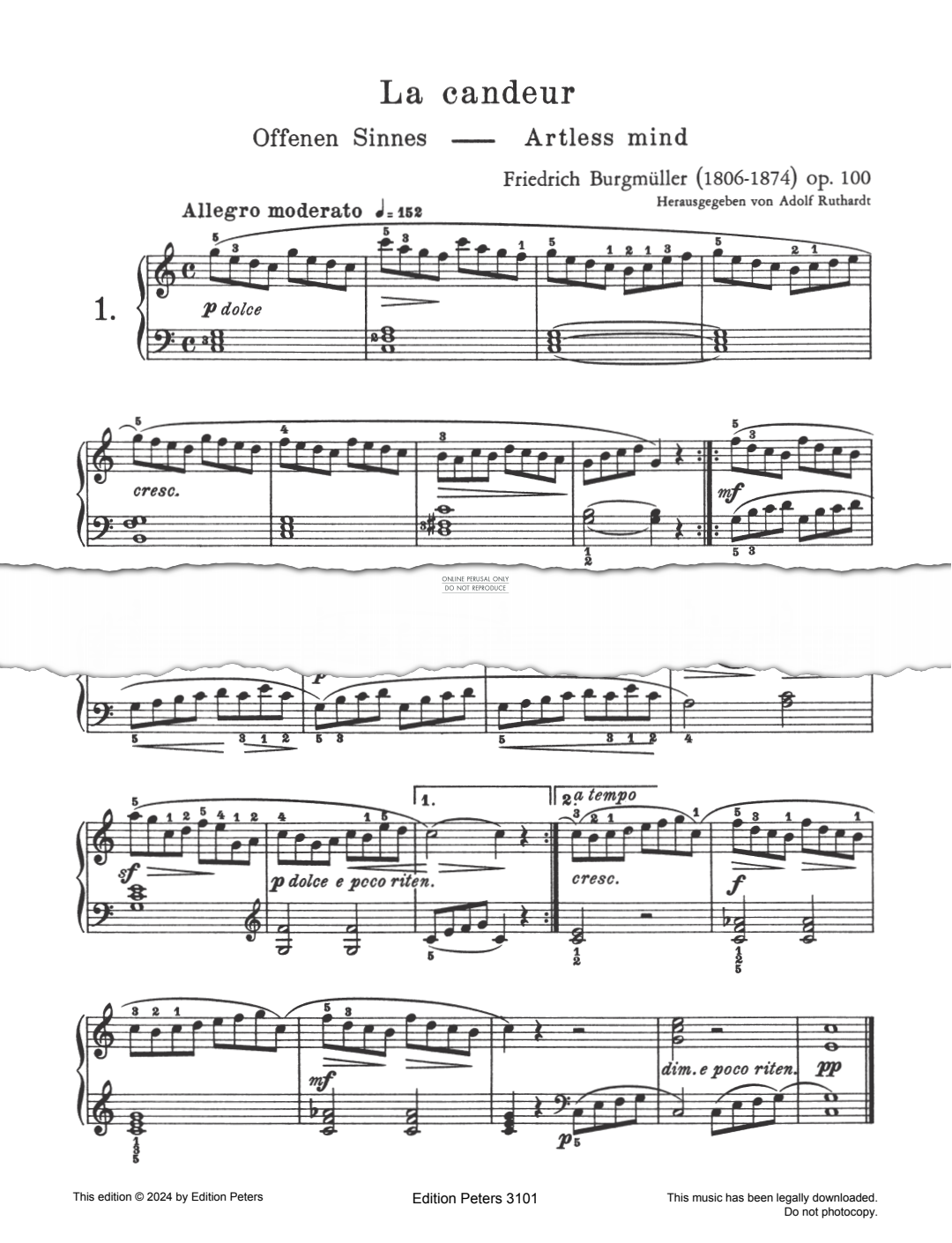 Produktbild zu: La Candeur Op. 100 No. 1